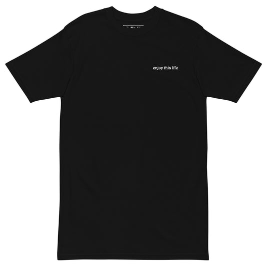 Enjoy This Life | Embroidered Tee (Black/White)