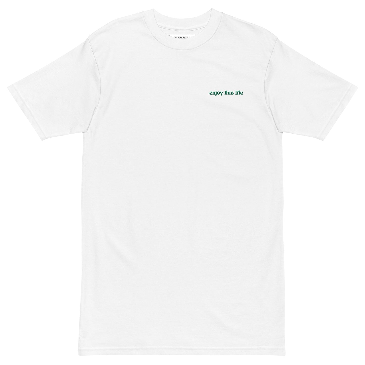 Enjoy This Life | Embroidered Tee (White/Green)